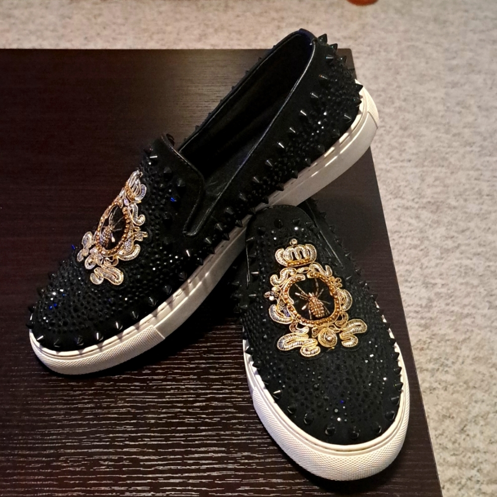 Philipp Plein Fight Club Studded Slip-On Shoe (size 10)